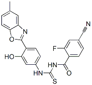 Benzamide, 4-cyano-2-fluoro-N-[[[3-hydroxy-4-(5-methyl-2-benzoxazolyl)phenyl]amino]thioxomethyl]- (9CI) CAS#: 593238-87-0