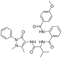 Benzamide, N-[1-[[(2,3-dihydro-1,5-dimethyl-3-oxo-2-phenyl-1H-pyrazol-4-yl)amino]carbonyl]-2-methylpropyl]-2-[(4-methoxybenzoyl)amino]- (9CI) CAS#: 485810-18-2