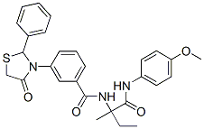 Benzamide, N-[1-[[(4-methoxyphenyl)amino]carbonyl]-1-methylpropyl]-3-(4-oxo-2-phenyl-3-thiazolidinyl)- (9CI) CAS#: 484647-12-3