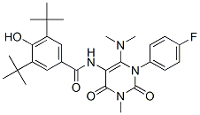 Benzamide,  N-[6-(dimethylamino)-1-(4-fluorophenyl)-1,2,3,4-tetrahydro-3-methyl-2,4-dioxo-5-pyrimidinyl]-3,5-bis(1,1-dimethylethyl)-4-hydroxy- CAS#: 595558-89-7