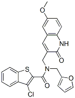 Benzo[b]thiophene-2-carboxamide, 3-chloro-N-[(1,2-dihydro-6-methoxy-2-oxo-3-quinolinyl)methyl]-N-(2-furanylmethyl)- (9CI) CAS#: 579457-51-5