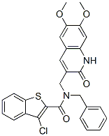 Benzo[b]thiophene-2-carboxamide, 3-chloro-N-[(1,2-dihydro-6,7-dimethoxy-2-oxo-3-quinolinyl)methyl]-N-(phenylmethyl)- (9CI) CAS#: 579459-75-9
