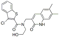 Benzo[b]thiophene-2-carboxamide, 3-chloro-N-[(1,2-dihydro-6,7-dimethyl-2-oxo-3-quinolinyl)methyl]-N-(2-hydroxyethyl)- (9CI) CAS#: 579455-48-4