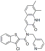 Benzo[b]thiophene-2-carboxamide, 3-chloro-N-[(1,2-dihydro-7,8-dimethyl-2-oxo-3-quinolinyl)methyl]-N-(3-pyridinylmethyl)- (9CI) CAS#: 579451-36-8