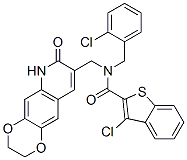 Benzo[b]thiophene-2-carboxamide, 3-chloro-N-[(2-chlorophenyl)methyl]-N-[(2,3,6,7-tetrahydro-7-oxo-1,4-dioxino[2,3-g]quinolin-8-yl)methyl]- (9CI) CAS#: 579518-82-4