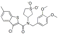 Benzo[b]thiophene-2-carboxamide, 3-chloro-N-[(3,4-dimethoxyphenyl)methyl]-6-methyl-N-(tetrahydro-1,1-dioxido-3-thienyl)- (9CI) CAS#: 586994-82-3