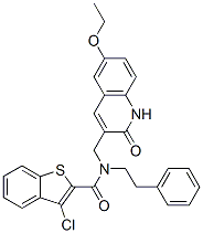 Benzo[b]thiophene-2-carboxamide, 3-chloro-N-[(6-ethoxy-1,2-dihydro-2-oxo-3-quinolinyl)methyl]-N-(2-phenylethyl)- (9CI) CAS#: 579459-25-9