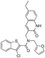 Benzo[b]thiophene-2-carboxamide, 3-chloro-N-[(6-ethyl-1,2-dihydro-2-oxo-3-quinolinyl)methyl]-N-(2-furanylmethyl)- (9CI) CAS#: 579450-32-1