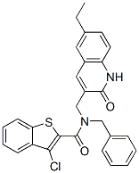 Benzo[b]thiophene-2-carboxamide, 3-chloro-N-[(6-ethyl-1,2-dihydro-2-oxo-3-quinolinyl)methyl]-N-(phenylmethyl)- (9CI) CAS#: 579450-44-5