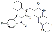 Benzo[b]thiophene-2-carboxamide, 3-chloro-N-cyclohexyl-6-fluoro-N-[(2,3,6,7-tetrahydro-7-oxo-1,4-dioxino[2,3-g]quinolin-8-yl)methyl]- (9CI) CAS#: 579518-20-0