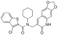 Benzo[b]thiophene-2-carboxamide, 3-chloro-N-cyclohexyl-N-[(5,6-dihydro-6-oxo-1,3-dioxolo[4,5-g]quinolin-7-yl)methyl]- (9CI) CAS#: 579517-01-4