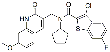 Benzo[b]thiophene-2-carboxamide, 3-chloro-N-cyclopentyl-N-[(1,2-dihydro-7-methoxy-2-oxo-3-quinolinyl)methyl]-6-fluoro- (9CI) CAS#: 579456-43-2