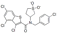 Benzo[b]thiophene-2-carboxamide, 3,4,6-trichloro-N-[(4-chlorophenyl)methyl]-N-(tetrahydro-1,1-dioxido-3-thienyl)- (9CI) CAS#: 587004-34-0