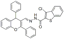 Benzo[b]thiophene-2-carboxylic acid, 3-chloro-, [(2,4-diphenyl-4H-1-benzopyran-3-yl)methylene]hydrazide (9CI) CAS#: 587008-87-5