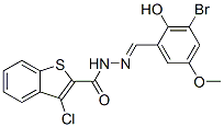 Benzo[b]thiophene-2-carboxylic acid, 3-chloro-, [(3-bromo-2-hydroxy-5-methoxyphenyl)methylene]hydrazide (9CI) CAS#: 587005-22-9
