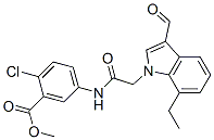 Benzoic acid, 2-chloro-5-[[(7-ethyl-3-formyl-1H-indol-1-yl)acetyl]amino]-, methyl ester (9CI) CAS#: 593237-13-9