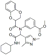 Benzoic acid, 3-[[2-(cyclohexylamino)-1-(1,3-dimethyl-1H-pyrazol-4-yl)-2-oxoethyl][(2,3-dihydro-1,4-benzodioxin-2-yl)carbonyl]amino]-, methyl ester (9CI) CAS#: 478482-98-3