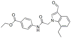 Benzoic acid, 4-[[(7-ethyl-3-formyl-1H-indol-1-yl)acetyl]amino]-, ethyl ester (9CI) CAS#: 593237-12-8