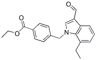 Benzoic acid, 4-[(7-ethyl-3-formyl-1H-indol-1-yl)methyl]-, ethyl ester (9CI) CAS#: 593237-06-0