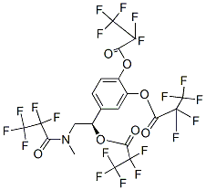 Bis(2,2,3,3,3-pentafluoropropanoic acid)4-[(R)-2-[methyl(2,2,3,3,3-pentafluoro-1-oxopropyl)amino]-1-(2,2,3,3,3-pentafluoro-1-oxopropoxy)ethyl]-1,2-phenylene ester CAS#: 59785-42-1