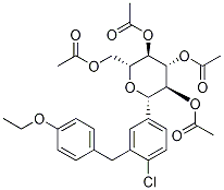 D-Glucitol, 1,5-anhydro-1-C-[4-chloro-3-[(4-ethoxyphenyl)Methyl]phenyl]-, tetraacetate, (1S)- CAS#: 461432-25-7