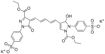 Dipotassium 4-[2-ethoxycarbonyl-5-hydroxy-4-[5-[3-ethoxycarbonyl-5-oxo-1-(4-sulfonatophenyl)-2-pyrazoline-4-ylidene]-1,3-pentadienyl]-1-pyrazolyl] benzene sulfonate CAS#: 53953-04-1