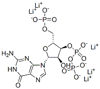 Guanosine 5'-phosphoric acid-3'-diphosphoric acid pentalithium salt CAS#: 57944-01-1