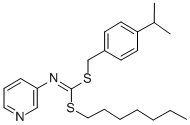 Heptyl (4-(1-methylethyl)phenyl)methyl-3-pyridinylcarbonimidodithioate CAS#: 51308-74-8