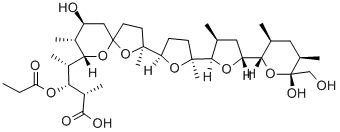 Monensin, 16-deethyl-3-O-demethyl-16-methyl-3-O-(1-oxopropyl)- CAS#: 56283-74-0