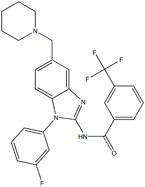 N-(1-(3-fluorophenyl)-5-(piperidin-1-ylMethyl)-1H-benzo[d]iMidazol-2-yl)-3-(trifluoroMethyl)benzaMide CAS#: 509093-95-2