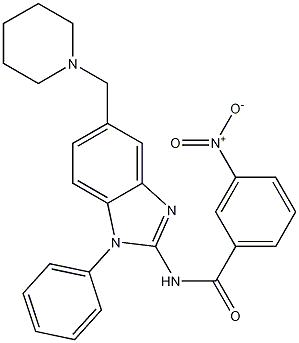 N-(1-Phenyl-5-[(piperidin-1-yl)methyl]-1H-benzimidazol-2-yl)-3-nitrobenzamide CAS#: 509093-77-0