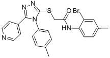 N-(2-bromo-4-methylphenyl)-2-{[4-(4-methylphenyl)-5-(4-pyridinyl)-4H-1,2,4-triazol-3-yl]sulfanyl}acetamide CAS#: 477318-68-6