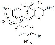 N-[4-[(4-Amino-3-sulfonatophenyl)(3-methyl-4-methylamino-5-sodiosulfophenyl)methylene]-2-sodiosulfo-2,5-cyclohexadien-1-ylidene]methanaminium CAS#: 5844-04-2