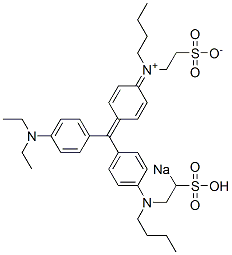 N-[4-[[4-(Diethylamino)phenyl][4-[N-butyl-N-(2-sodiosulfoethyl)amino]phenyl]methylene]-2,5-cyclohexadien-1-ylidene]-N-(2-sulfonatoethyl)-1-butanaminium CAS#: 5844-03-1