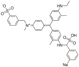 N-[4-[(4-Ethylamino-3-methylphenyl)[4-[(3-sodiosulfobenzyl)amino]-3-methylphenyl]methylene]-2,5-cyclohexadien-1-ylidene]-N-methyl-3-sulfonatobenzenemethanaminium CAS#: 5915-63-9