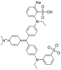 N-[4-[[4-[N-Ethyl-N-(3-sulfonatophenyl)amino]phenyl][4-[N-ethyl-N-(3-sodiosulfophenyl)amino]phenyl]methylene]-2,5-cyclohexadien-1-ylidene]-N-methylmethanaminium CAS#: 5905-34-0