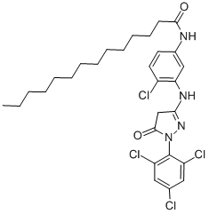 N-(4-Chloro-3-((4,5-dihydro-5-oxo-1-(2,4,6-trichlorophenyl)-1H-pyrazol-3-yl)amino)phenyl)myristamide CAS#: 54636-84-9