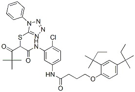 N-[5-[[4-[2,4-bis(1,1-dimethylpropyl)phenoxy]-1-oxobutyl]amino]-2-chlorophenyl]-4,4-dimethyl-3-oxo-2-[(1-phenyl-1H-tetrazol-5-yl)thio]valeramide CAS#: 51599-32-7