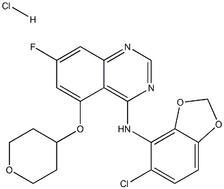 N-(5-Chloro-1,3-benzodioxol-4-yl)-7-fluoro-5-[(tetrahydro-2H-pyran-4-yl)oxy]-4-quinazolinamine hydrochloride CAS#: 536740-46-2