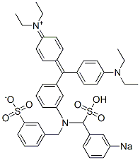 N-Ethyl-N-[4-[[4-(diethylamino)phenyl][3-[N-(3-sulfonatobenzyl)-N-(3-sodiosulfobenzyl)amino]phenyl]methylene]-2,5-cyclohexadien-1-ylidene]ethanaminium CAS#: 6416-28-0