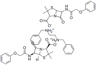 N,N'-dibenzylethylenediammonium [2S-(2alpha,5alpha,6beta)]-bis[3,3-dimethyl-7-oxo-6-[(phenoxyacetyl)amino]-4-thia-1-azabicyclo[3.2.0]heptane-2-carboxylate] CAS#: 5928-84-7