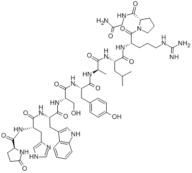 PYR-HIS-TRP-SER-TYR-D-ALA-LEU-ARG-PRO-GLY-NH2 CAS#: 51230-19-4