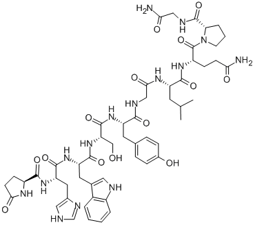 PYR-HIS-TRP-SER-TYR-GLY-LEU-GLN-PRO-GLY-NH2 CAS#: 47922-48-5