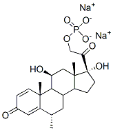 Pregna-1,4-diene-3,20-dione, 11,17-dihydroxy-6-methyl-21-(phosphonooxy)-, disodium salt, (6alpha,11beta)- CAS#: 5015-36-1