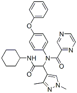 Pyrazinecarboxamide, N-[2-(cyclohexylamino)-1-(1,3-dimethyl-1H-pyrazol-4-yl)-2-oxoethyl]-N-(4-phenoxyphenyl)- (9CI) CAS#: 478341-98-9