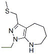 Pyrazolo[3,4-b]azepine, 1-ethyl-1,4,5,6,7,8-hexahydro-3-[(methylthio)methyl]- (9CI) CAS#: 583811-55-6