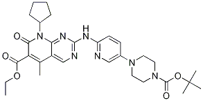 Pyrido[2,3-d]pyriMidine-6-carboxylic acid, 8-cyclopentyl-2-[[5-[4-[(1,1-diMethylethoxy)carbonyl]-1-piperazinyl]-2-pyridinyl]aMino]-7,8-dihydro-5-Methyl-7-oxo-, ethyl ester CAS#: 571189-03-2