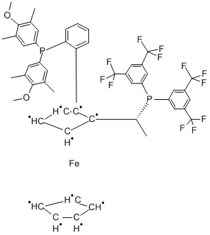 (R)-1-[(R)-2-[2-[BIS(4-METHOXY-3,5-DIMETHYLPHENYL)PHOSPHINO]PHENYL]FERROCENYL]-ETHYLBIS[3,5-BIS(TRIFLUOROMETHYL)PHENYL]PHOSPHINE CAS#: 494227-30-4