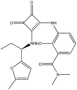 (R)-2-hydroxy-N,N-dimethyl-3-(2-(1-(5-methylfuran-2-yl)propylamino)-3,4-dioxocyclobut-1-enylamino)benzamide CAS#: 473727-83-2
