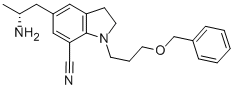 (R)-5-(2-aminopropyl)-1-(3-benzyloxypropyl)  indoline-7-carbonitrile CAS#: 459868-73-6